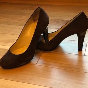 Brown Suede Platform Heels by Kate Spade